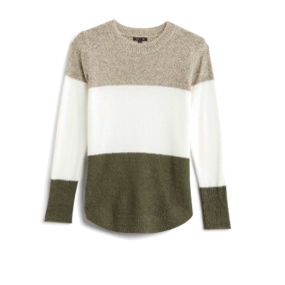 Left & Me Whitney Colorblock Long Sleeve Sweater, Size Small